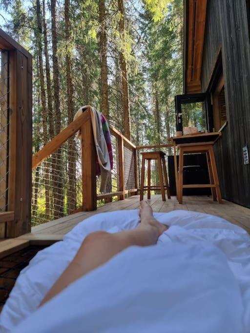 Treetop Ekne - Hytte I Skogen Med Hengebru Hotel Levanger Ngoại thất bức ảnh