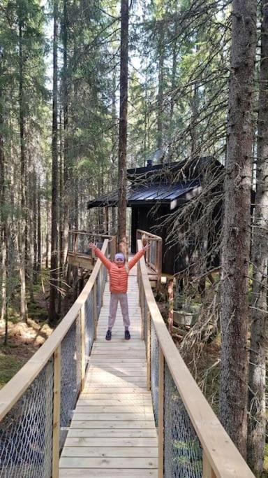 Treetop Ekne - Hytte I Skogen Med Hengebru Hotel Levanger Ngoại thất bức ảnh